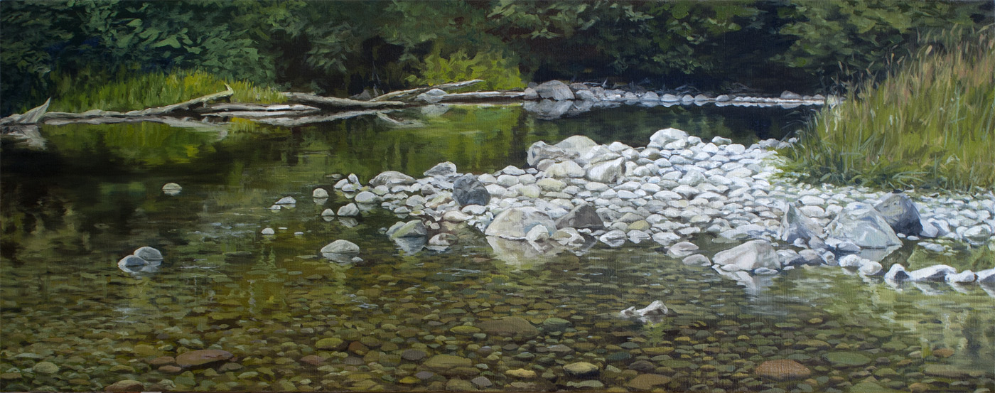 A bend in the River, Oil on Canvas
