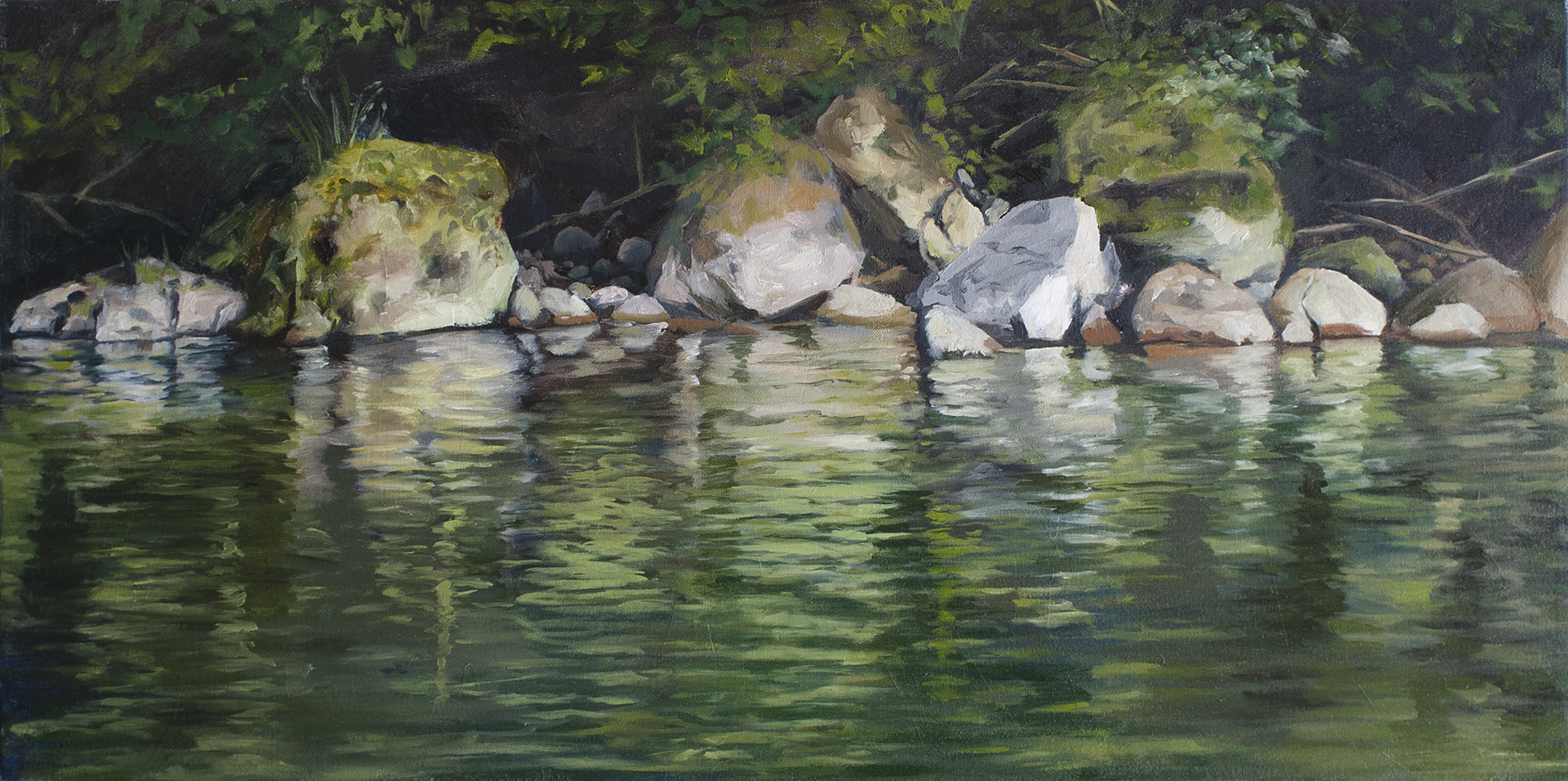 East Fork Lewis River, Oil on canvas