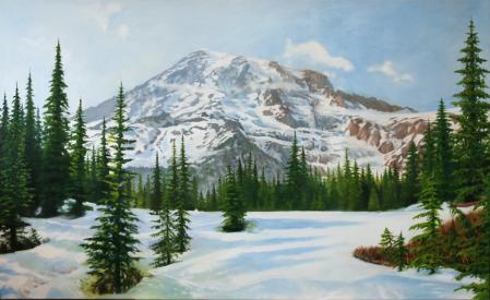 Painting of Mt. Rainier by Tom Wheeler