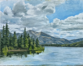 Upper Priest Lake, oil painting