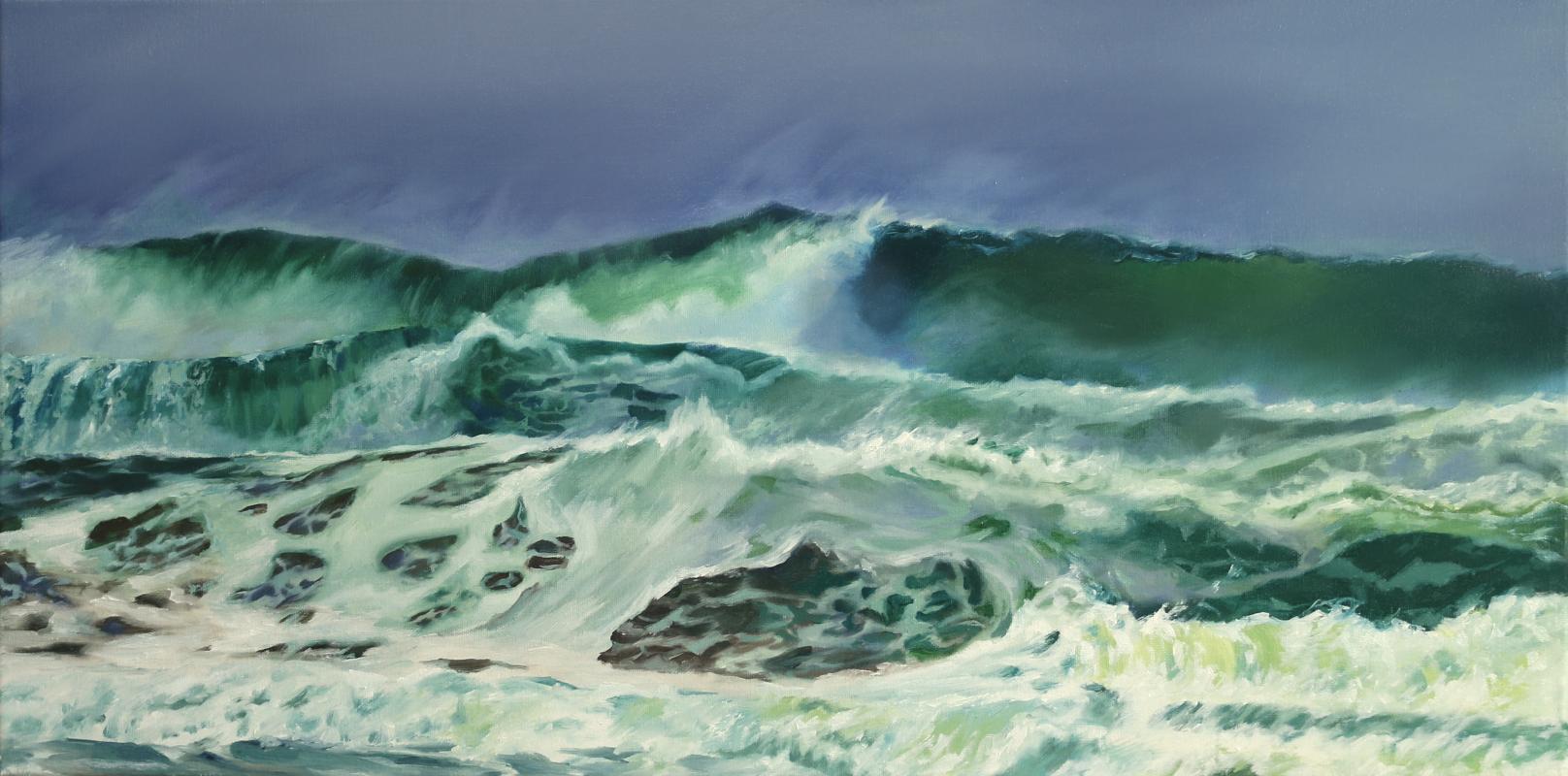 tumultuous sea - oil on canvas