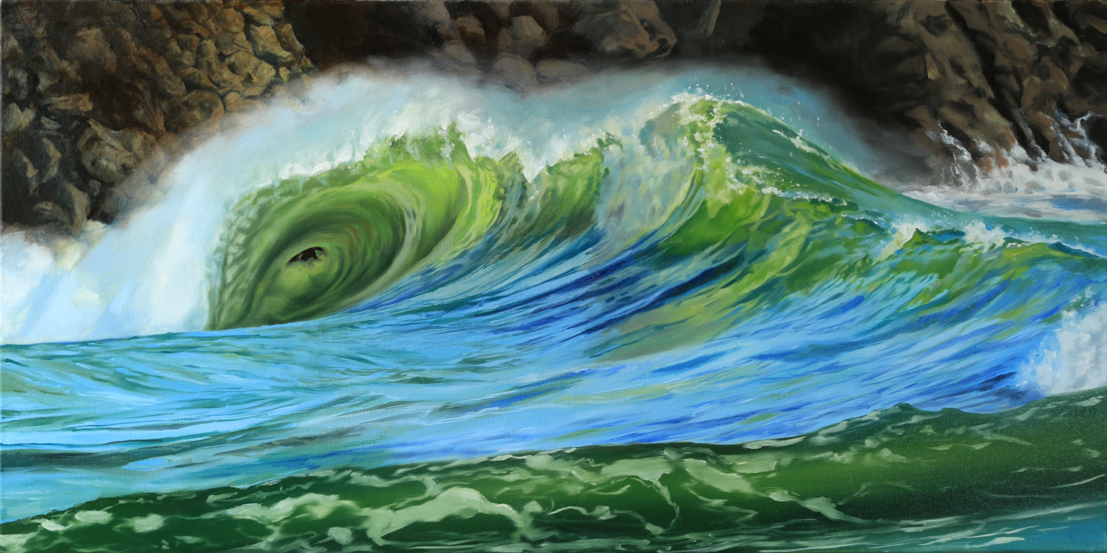 oil painting of ocean waves by Tom Wheeler